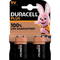 Duracell batterij Plus 100% 9V, blister van 2 stuks Batterijen en zaklampen