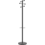 Unilux kapstok Access, hoogte 175 cm, 6 kledinghaken, met parapluhouder, zwart met hout Kapstok en parapluhouder