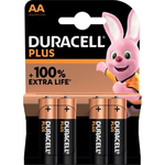 Duracell batterij Plus 100% AA, blister van 4 stuks Batterijen en zaklampen