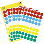 Avery Ronde etiketten diameter 12 mm, geassorteerde kleuren, 270 stuks Etiketten