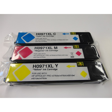 Compatible HP 971XL multipack cyaan/magenta/geel (Huismerk) Inkten en toners