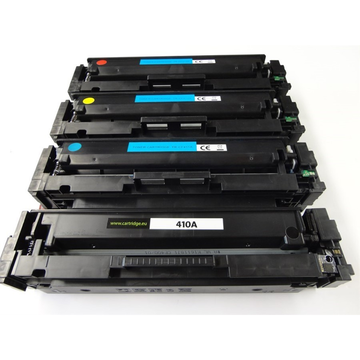 Compatible HP 410A PromoPack: Set: CF410A, CF411A, CF412A, CF413A: 1x4 couleurs CMYK (Compatible) Encres et toners