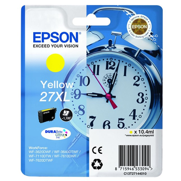 Epson 27XL (T2714) cartouche d'encre jaune haute volume (Original) 10,4 ml 1100 pages Encres et toners