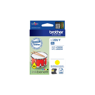 Brother LC22UY XL cartouche d'encre jaune haute volume (Original) 11,8 ml 1200 pages Encres et toners