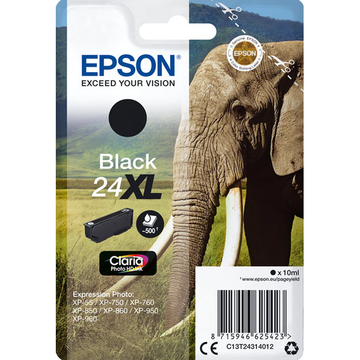 Epson 24XL (T2431) cartouche d'encre noir haute volume (Original) 10,8 ml 500 pages Encres et toners